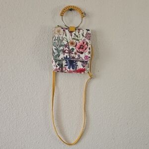 Carlos by Carlos Santana Floral Purse with Yellow Strap